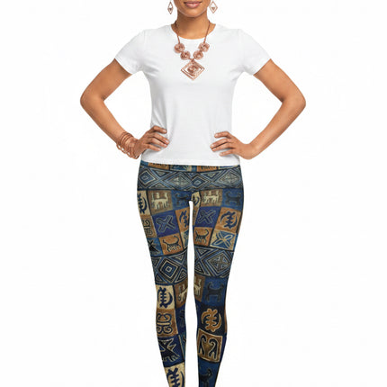 garment print Leggings — Vintage Egyptian Art All-Over Print