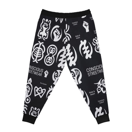 Conscious Streetwear Black & White Symbol Joggers