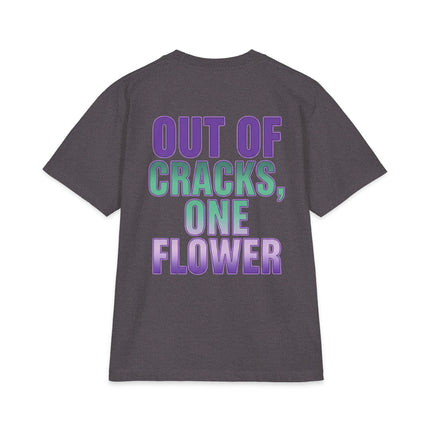 Graphic Tee — "Out of Cracks, One Flower" Gothic Rose Design
