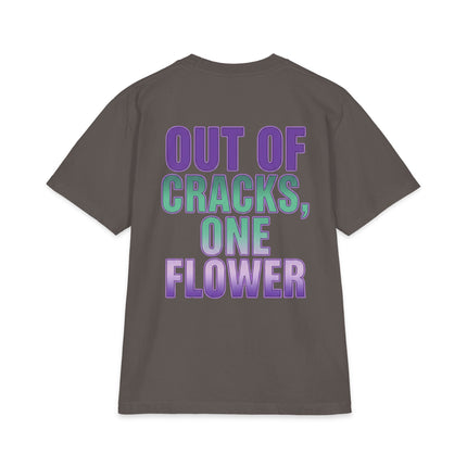 Graphic Tee — "Out of Cracks, One Flower" Gothic Rose Design