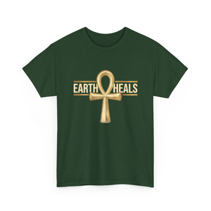 Rooted in Nile T-Shirt — Gold Ankh Egyptian Heritage Tee