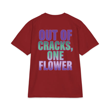 Graphic Tee — "Out of Cracks, One Flower" Gothic Rose Design