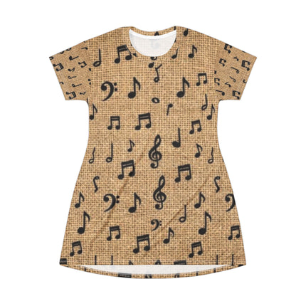 Music note Print T-Shirt Dress