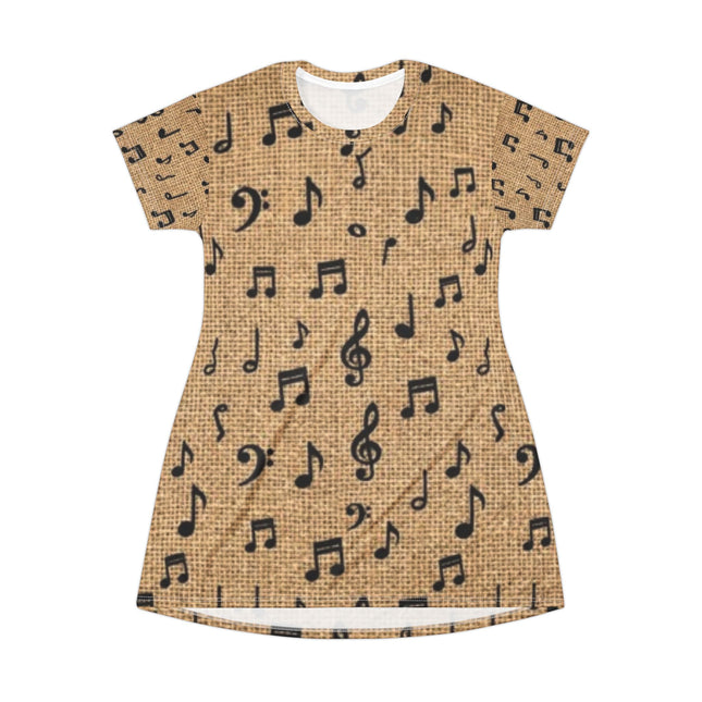 Music note Print T-Shirt Dress