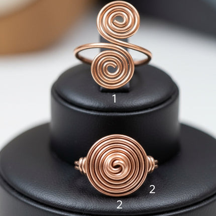 Pure Copper Spiral Ring