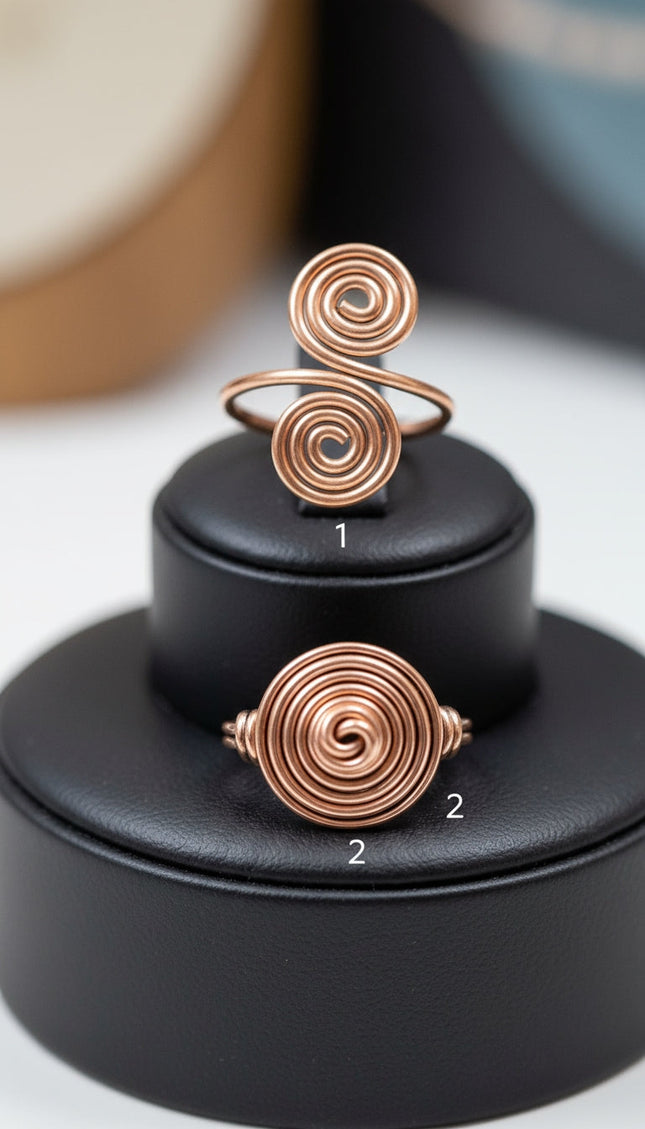 Pure Copper Spiral Ring