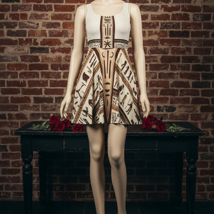 Egyptian Hieroglyph Dress - Vintage Ancient Egypt Print