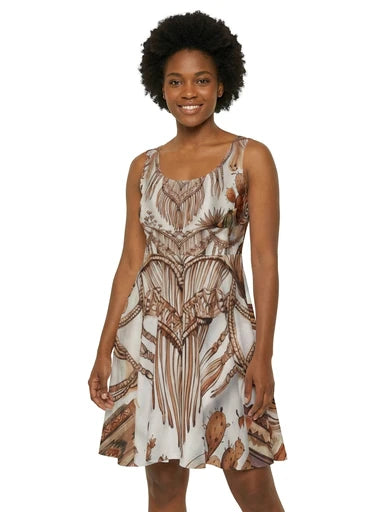 Boho inspired Skater Dress — Southwestern Cactus Floral All-Over Print