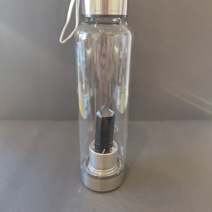Crystal Infused Stainless Steel & Glass 16oz Water Bottle with Insulation Sleeve