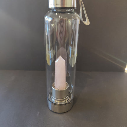 Crystal Infused Stainless Steel & Glass 16oz Water Bottle with Insulation Sleeve
