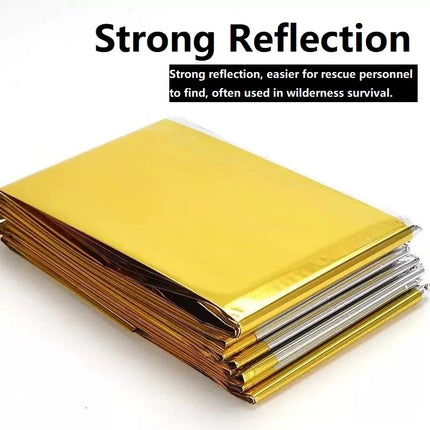 Emergency Thermal Survival Blanket | Windproof and Waterproof Foil Blanket for Outdoor Survival