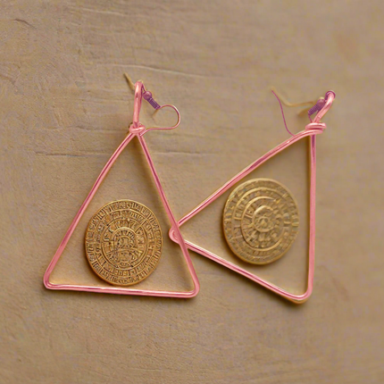 .999 Copper Triangle Earrings