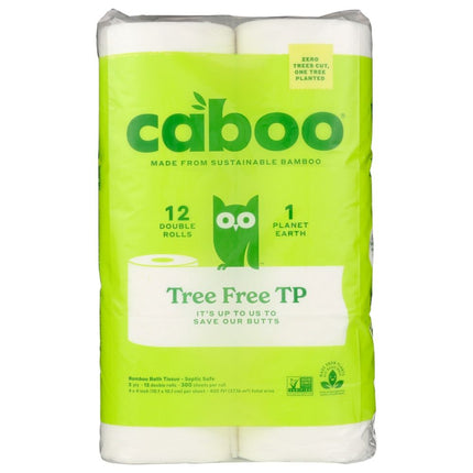 CABOO: Tree Free Bamboo Toilet Paper 12Pk 300 Sheets, 1 ea