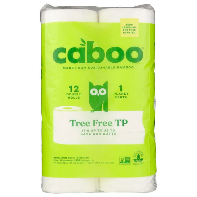 CABOO: Tree Free Bamboo Toilet Paper 12Pk 300 Sheets, 1 ea