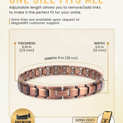 Ultra Strength Copper Magnetic Therapy Anklet