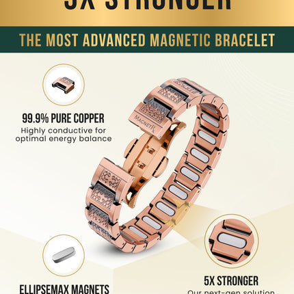 EllipseMAX Magnetic Copper Bracelet for Men (Cross)