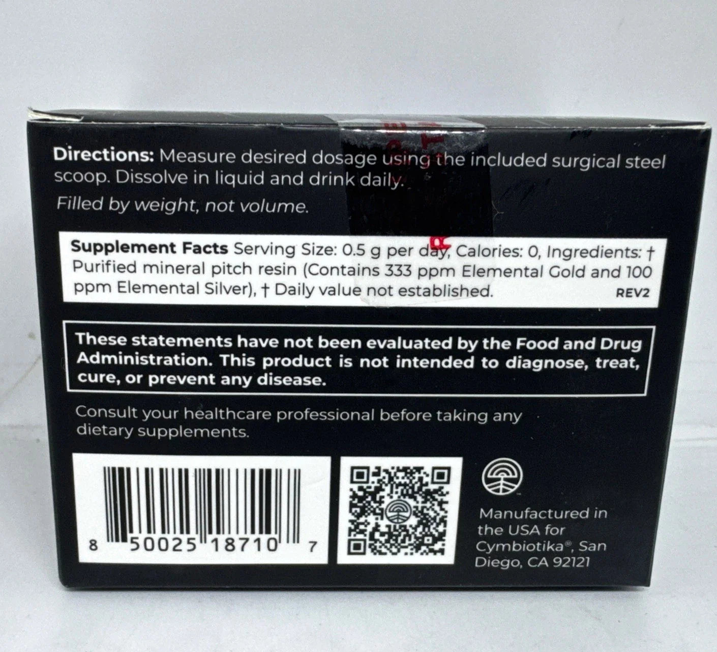 Cymbiotika Shilajit Live Resin (2-Pack) Black Gold 0.53 oz (15g)